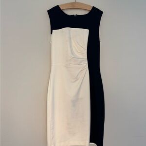 Calvin Klein Cream and Black Sheath Mini Dress for Cocktail